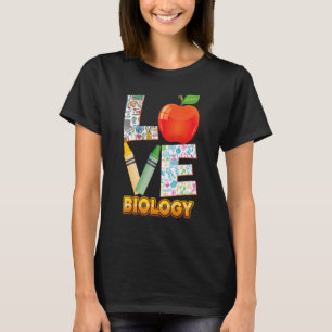 Camiseta Adoro Biologia Criança Professora De Volta À Escol