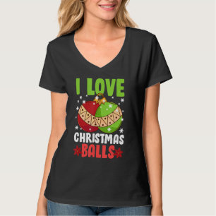 Camiseta Adoro Bolas de Natal Engraçada Piada de Natal Suja