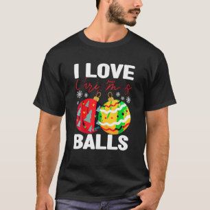 Camiseta Adoro Bolas de Natal Mulheres Xmas Inapropriadas D