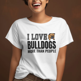 Camiseta Adoro Bulldog Mais Que Pessoas Engraçada