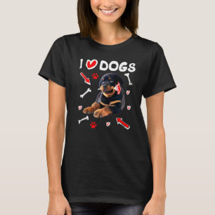 Camiseta Adoro Cachorros Tee Rottweiler Puppy Lover Owner F