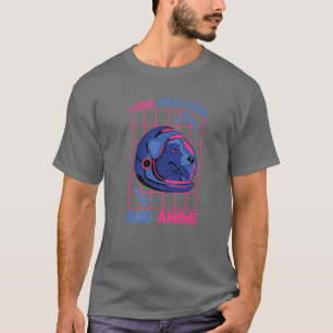 Camiseta Adoro Cães Espaciais E Animes - Cute Kawaii - Mang