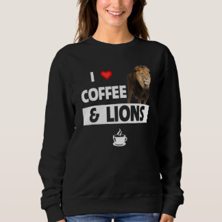 Camiseta Adoro Café e Leões Engraçados Cafeína Amor Animal