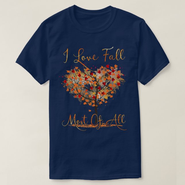 Camiseta Adoro Cair A Maioria das Leaf Heart Aut (Frente do Design)