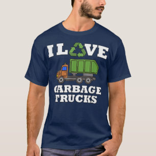 Camiseta Adoro Caminhões de Lixo para Meninos