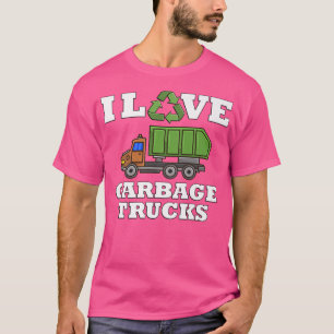 Camiseta Adoro Caminhões de Lixo para Meninos
