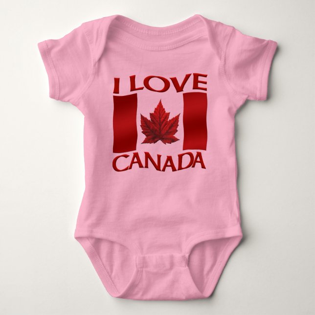 Camiseta Adoro canadense bebê canadense saia unica (Frente)