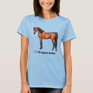 Camiseta Adoro Cavalos Árabes Egípcios da Baía