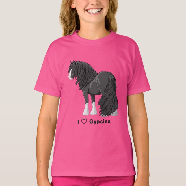 Camiseta Adoro Cavalos Negros Vanner Rascunhos de Vanner Ci (Frente)