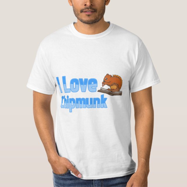 Camiseta Adoro Chipmunk Blue Color Texto Brown Chipunk (Frente)