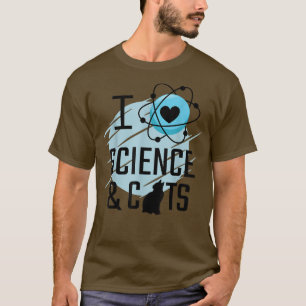 Camiseta Adoro Ciência e Gatos Gato Lover Engraçado 1025