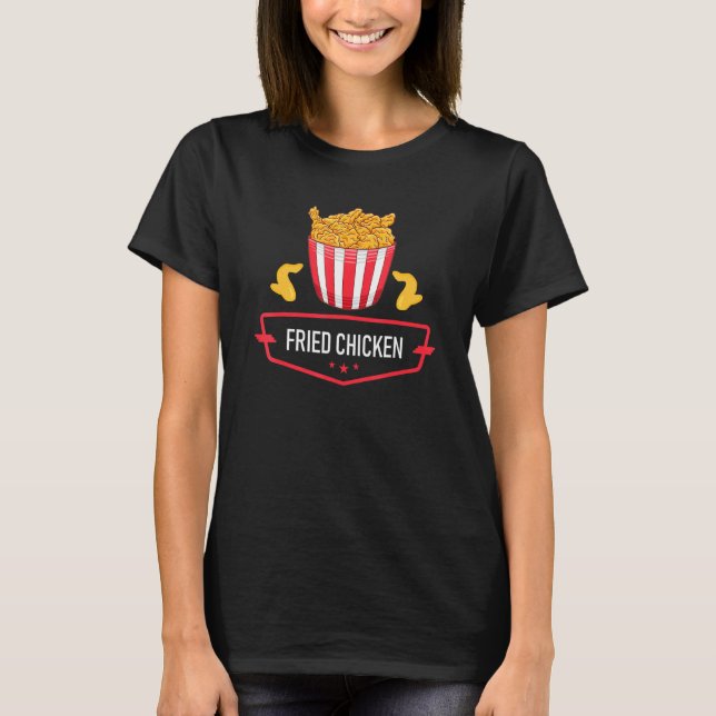 Camiseta Adoro Comida 3 de frango frita (Frente)