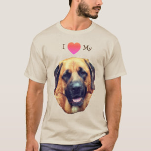 Camiseta Adoro Coração Meu Cachorro Mastiff