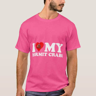 Camiseta Adoro Coração Meu Hermit Caranguejo Engraçado Herm