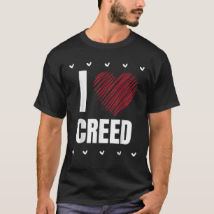 Camiseta Adoro Creed Nome Legal Coração Personali Engraçado