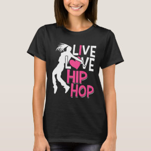 Camiseta Adoro Dança De Hip Hop - Coração Rosa E Dança De H