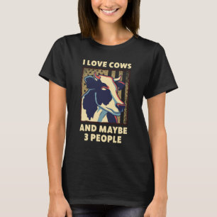 Camiseta Adoro Design de Vacas para Homens Mulheres Fazendo