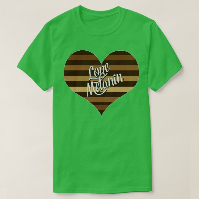 Camiseta Adoro Dia de os namorados de Melanin Heart (Frente do Design)