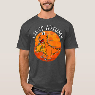 Camiseta Adoro Dinossauro do outono, T-Rex do outono, outon