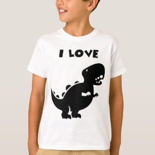 Camiseta Adoro dinossauros Arte Silhuette