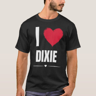Camiseta Adoro DIXIE, Primeiro Nome Red Heart Personalize E