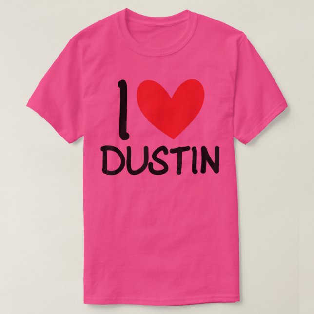 Camiseta Adoro Dustin Name Personalizado Men Cara Amigo BFF (Frente do Design)