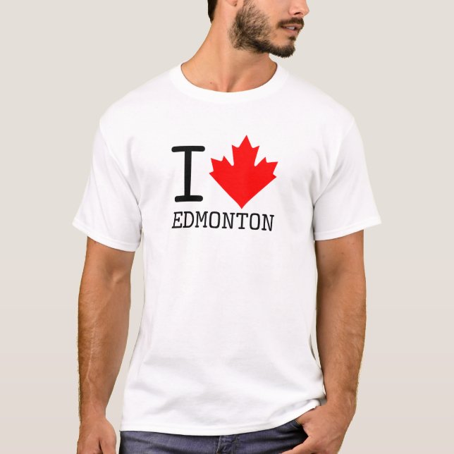 Camiseta Adoro Edmonton, Alberta Canada Maple Leaf (Frente)