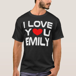 Camiseta Adoro Emily Red Heart para dizer Querida que te am