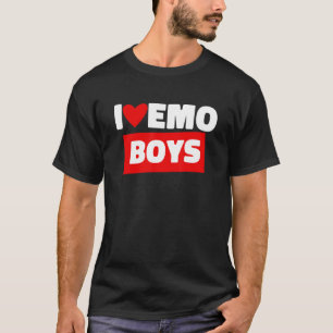 Camiseta Adoro Emo Boys I Heart Emo Boys Dia de os namorado