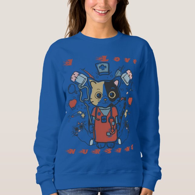 Camiseta Adoro Enfermagem - Gato Enfermeiro (Frente)