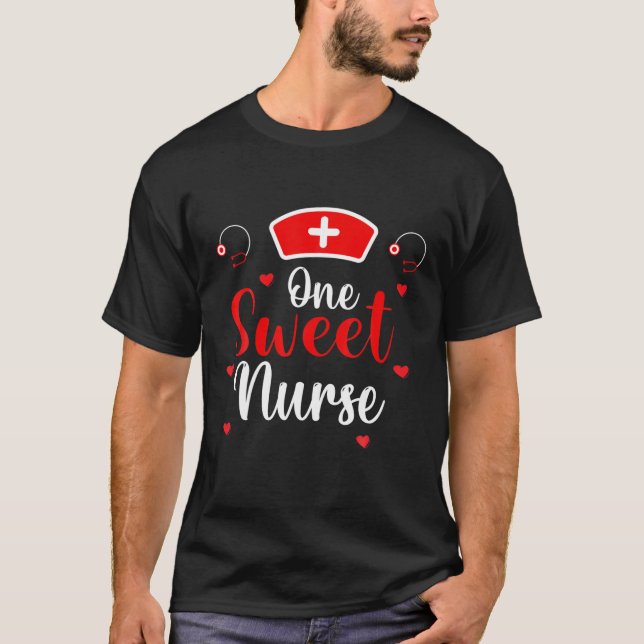 Camiseta Adoro Enfermeira Valentine Day Stethoscope Enferma (Frente)