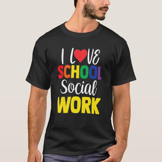 Camiseta Adoro Escola de Trabalho Social Colega Escola Soci (Frente)