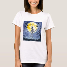 Camiseta Adoro Esqueletos Bonitos? Dança debaixo da lua de