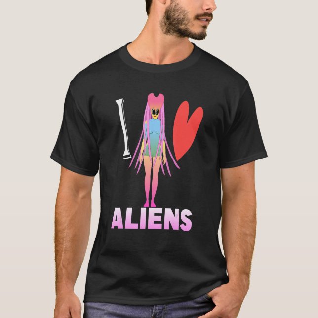 Camiseta Adoro Ficção Científica de Aliens (Frente)