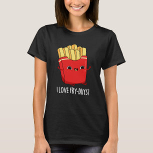 Camiseta Adoro Fry-Days Funny French Fries Pun Dark BG