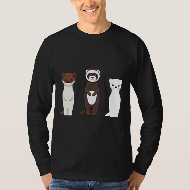 Camiseta Adoro Furões Para Mulheres Homens Crianças (Frente)