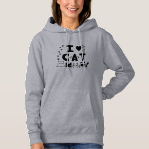 Camiseta Adoro Gatos Hoodie - Presentes Bonitos Para Gatos