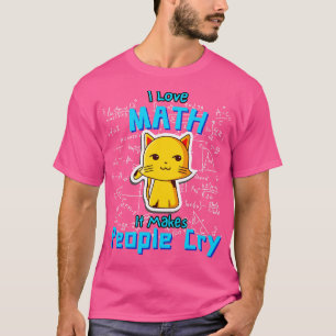 Camiseta Adoro Geek de Fórmulas de Gatos Matemáticos Engraç