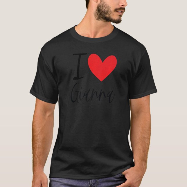 Camiseta Adoro Gianna Name Personalan Menina Mulher Persona (Frente)