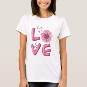 Camiseta Adoro Girassol Rosa