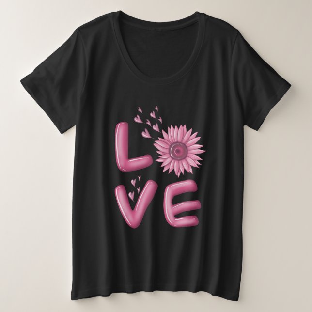 Camiseta Adoro Girassol Rosa (Frente do Design)
