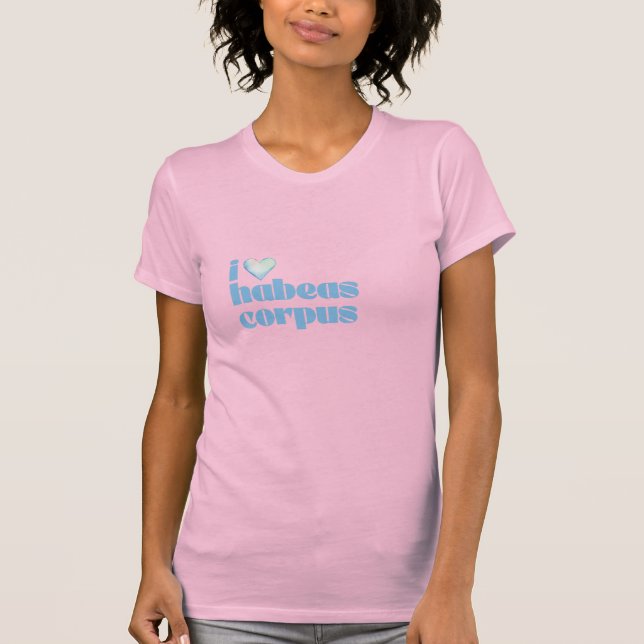 Camiseta adoro habeas corpus blue a rosa (Frente)