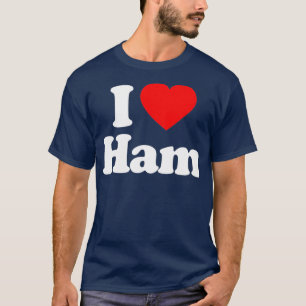 Camiseta Adoro Ham Heart Engraçado