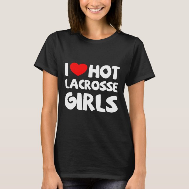 Camiseta Adoro Hot Lacrosse Meninas Engraçadas Esporte Card (Frente)