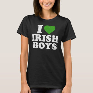 Camiseta Adoro Irish Boys Funny Dia de São Patrício Heart S