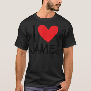 Camiseta Adoro James Name Heart Personalised Men Cara BFF F