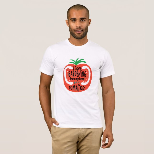 Camiseta Adoro Jardinagem De Tomates De Cabeça (Frente Completa)