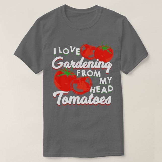 Camiseta Adoro Jardinagem De Tomates De Cabeça (Frente do Design)