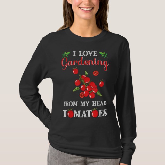 Camiseta Adoro Jardinagem De Tomates De Cabeça (Frente)