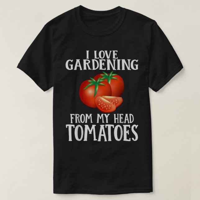 Camiseta Adoro Jardinagem De Tomates De Cabeça (Frente do Design)
